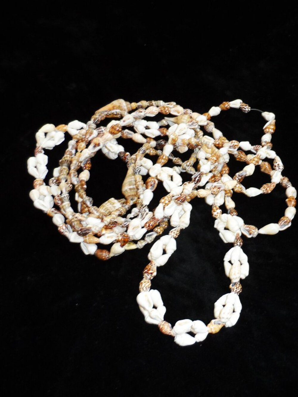 Natural SHELL NECKLACE CREAM BROWN JEWELRY 17" LONG bundle -3pcs., - Picture 3 of 9